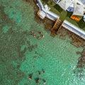 Bora Bora Rosario Islands beach beds and turquoise water